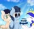 Size: 2834x2362 | Tagged: safe, artist:inisealga, artist:jubyskylines, imported from derpibooru, oc, oc only, oc:juby skylines, oc:mocha frost, oc:soaring spirit, pegasus, pony, birthday, birthday cake, cake, cloud, collaboration, female, folded wings, food, frosting, gift art, high res, male, mare, pegasus oc, plate, spread wings, stallion, sun, wings