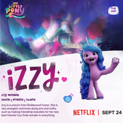 Size: 2160x2160 | Tagged: safe, imported from derpibooru, izzy moonbow, g5, high res, my little pony: a new generation, my little pony: a new generation logo, netflix logo, official, text