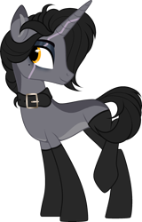 Size: 1519x2369 | Tagged: safe, artist:mourningfog, imported from derpibooru, oc, oc only, pony, unicorn, clothes, collar, simple background, socks, solo, transparent background