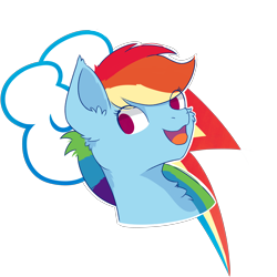 Size: 4000x4000 | Tagged: safe, artist:backgroundpony#f352, imported from derpibooru, rainbow dash, pony, cutie mark background, eyes open, female, fluffy, looking sideways, mare, open mouth, simple background, solo, transparent background