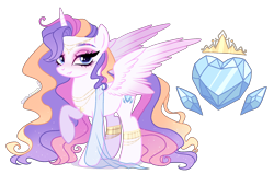 Size: 2200x1400 | Tagged: safe, artist:gihhbloonde, imported from derpibooru, oc, oc only, alicorn, pony, female, magical lesbian spawn, mare, offspring, parent:princess cadance, parent:rarity, parents:raridance, simple background, solo, transparent background