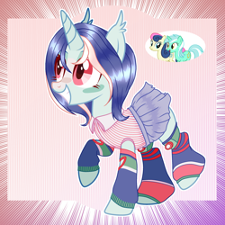 Size: 2048x2048 | Tagged: safe, artist:keeka-snake, imported from derpibooru, bon bon, lyra heartstrings, sweetie drops, oc, pony, unicorn, clothes, female, high res, magical lesbian spawn, mare, offspring, parent:bon bon, parent:lyra heartstrings, parents:lyrabon