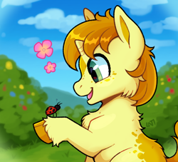 Size: 770x700 | Tagged: safe, artist:lastnight-light, imported from derpibooru, oc, oc only, oc:monterey jack, insect, ladybug, pony, unicorn, colt, male, solo