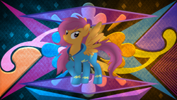 Size: 3840x2160 | Tagged: safe, artist:kuma993, artist:laszlvfx, edit, imported from derpibooru, scootaloo, pony, clothes, high res, older, solo, uniform, wallpaper, wallpaper edit, wonderbolts uniform