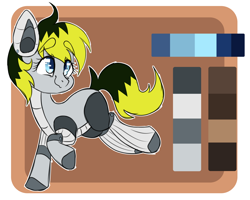 Size: 5000x3992 | Tagged: safe, artist:nomipolitan, imported from derpibooru, oc, oc only, oc:clio, android, earth pony, pony, robot, robot pony, female, leaping, mare, reference sheet, smiling, solo