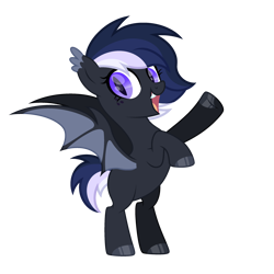 Size: 2800x2800 | Tagged: safe, artist:ponkus, imported from derpibooru, oc, oc only, oc:melun heart, bat pony, pony, bipedal, cute, female, high res, mare, palette swap, simple background, solo, transparent background