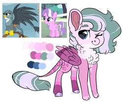 Size: 1852x1531 | Tagged: safe, artist:moccabliss, imported from derpibooru, diamond tiara, gabby, oc, hippogriff, magical lesbian spawn, offspring, parent:diamond tiara, parent:gabby, simple background, transparent background