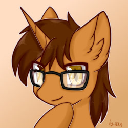 Size: 1024x1024 | Tagged: safe, artist:distant_sound_, imported from derpibooru, oc, oc:knowledge mixing, bat pony, bat pony oc, contemplating, glasses