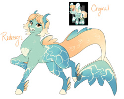 Size: 1024x820 | Tagged: safe, artist:arexstar, imported from derpibooru, oc, oc only, oc:shell light, pony, female, fish tail, simple background, solo, white background