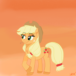 Size: 5000x5000 | Tagged: safe, artist:lostsheep, imported from derpibooru, applejack, earth pony, pony, hat, hay, solo