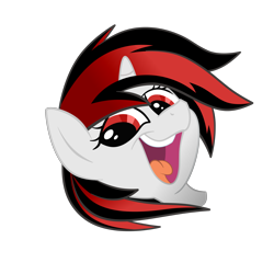 Size: 3894x3894 | Tagged: artist needed, safe, imported from derpibooru, oc, oc only, oc:blackjack, pony, unicorn, fallout equestria, fallout equestria: project horizons, disembodied head, fanfic art, happy, head only, high res, horn, looking at you, open mouth, simple background, small horn, solo, transparent background