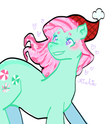 Size: 890x1000 | Tagged: safe, artist:michinart, imported from derpibooru, minty, earth pony, pony, braces, eyes open, female, mare, simple background, solo, white background