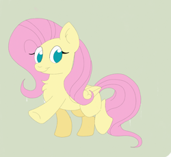 Size: 1280x1174 | Tagged: safe, artist:cinematic-fawn, imported from derpibooru, fluttershy, pegasus, pony, chest fluff, cute, daaaaaaaaaaaw, female, folded wings, looking at you, mare, missing cutie mark, no pupils, raised hoof, raised leg, shyabetes, simple background, smiling, solo, standing, three quarter view, wings