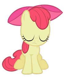 Size: 1587x1868 | Tagged: safe, artist:iamthegreatlyra, imported from derpibooru, apple bloom, earth pony, pony, apple bloom's bow, bow, eyes closed, female, filly, hair bow, sad, simple background, sitting, solo, transparent background, vector