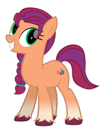 Size: 858x1080 | Tagged: safe, artist:thunder-blur, imported from derpibooru, sunny starscout, earth pony, pony, female, g4, g5, g5 to g4, my little pony: a new generation, simple background, solo, transparent background, vector