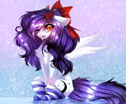 Size: 4283x3541 | Tagged: safe, artist:krissstudios, imported from derpibooru, oc, oc only, pegasus, pony, clothes, female, mare, socks, solo, striped socks