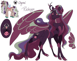 Size: 1024x820 | Tagged: safe, artist:arexstar, imported from derpibooru, oc, oc:creeping widow, changeling, female, purple changeling, simple background, solo, white background