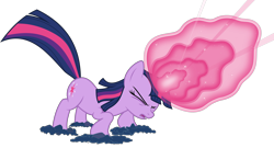 Size: 5556x3000 | Tagged: safe, artist:concordisparate, imported from derpibooru, twilight sparkle, pony, unicorn, boast busters, season 1, absurd resolution, eyes closed, female, glowing horn, horn, magic, magic aura, mare, open mouth, simple background, solo, transparent background, unicorn twilight, vector