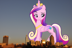 Size: 2524x1676 | Tagged: safe, artist:rustle-rose, artist:thegiantponyfan, imported from derpibooru, princess cadance, alicorn, pony, crown, female, giant alicorn, giant cadance, giant pony, giantess, high res, highrise ponies, irl, jewelry, macro, mare, mega cadance, mega giant, north carolina, photo, ponies in real life, raleigh, regalia