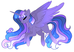 Size: 2409x1706 | Tagged: safe, artist:starhinestellaryt, imported from derpibooru, oc, oc only, alicorn, pony, female, magical lesbian spawn, mare, offspring, parent:princess luna, parent:twilight sparkle, parents:twiluna, simple background, solo, transparent background