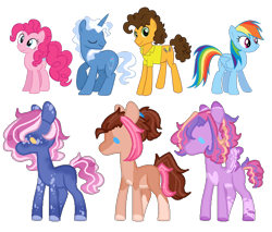 Size: 672x573 | Tagged: safe, artist:inkprism, imported from derpibooru, cheese sandwich, pinkie pie, pokey pierce, rainbow dash, oc, earth pony, pegasus, pony, unicorn, base used, cheesepie, female, lesbian, magical lesbian spawn, male, offspring, parent:cheese sandwich, parent:pinkie pie, parent:pokey pierce, parent:rainbow dash, parents:cheesepie, parents:pinkiedash, parents:pokeypie, pinkiedash, pokeypie, shipping, simple background, straight, transparent background