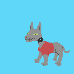 Size: 500x500 | Tagged: safe, artist:askpinkiepieandfriends, imported from derpibooru, rover, diamond dog, ask, blue background, male, simple background, solo, tumblr