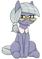 Size: 541x752 | Tagged: safe, artist:batipin, imported from derpibooru, limestone pie, earth pony, pony, alternate hairstyle, glasses, older limestone pie, simple background, sitting, solo, transparent background
