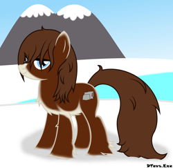 Size: 3994x3884 | Tagged: safe, artist:dtavs.exe, imported from derpibooru, oc, oc:fuzzy dreams, belly fluff, chest fluff, female, high res, lake, mare, snow, snow mare, solo, yakutian horse