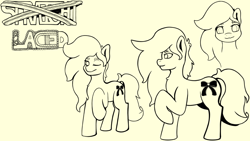 Size: 3840x2160 | Tagged: safe, artist:flutterfigle, imported from derpibooru, oc, oc only, earth pony, pony, high res, monochrome, solo