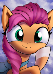 Size: 756x1070 | Tagged: safe, artist:dori-to, imported from derpibooru, sunny starscout, earth pony, pony, cute, g5, looking at you, solo, sunnybetes