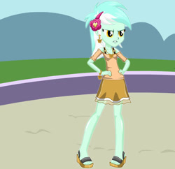 Size: 614x594 | Tagged: safe, artist:kimpossiblelove, imported from derpibooru, lyra heartstrings, equestria girls, ear piercing, earring, hand on hip, jewelry, lyra is not amused, piercing, unamused