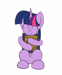 Size: 1568x1888 | Tagged: safe, artist:librarylonging, imported from derpibooru, twilight sparkle, pony, unicorn, book, hug, implied anon, solo