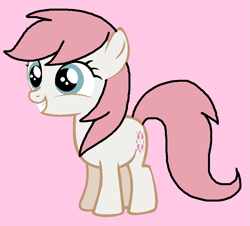 Size: 899x813 | Tagged: safe, artist:piggyman54, baby sundance, earth pony, pony, baby, baby pony, baby sundawwnce, cute, female, filly, g1, g1 to g4, g4, generation leap, pink background, simple background, solo