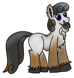 Size: 1616x1681 | Tagged: safe, artist:nutking, imported from derpibooru, oc, oc only, original species, pony, blue eyes, open mouth, simple background, snowpony, snowpony (species), solo, taiga pony, transparent background, unshorn fetlocks