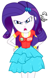 Size: 651x1024 | Tagged: safe, artist:flutteryaylove, imported from derpibooru, rarity, a photo booth story, eqg summertime shorts, equestria girls, angry, female, oxxo, simple background, solo, white background