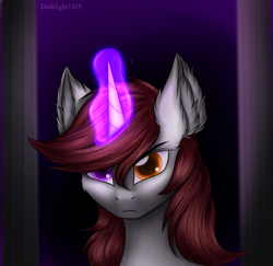 Size: 2241x2175 | Tagged: safe, artist:darklight1315, imported from derpibooru, oc, oc only, oc:light wine, pony, unicorn, ear fluff, heterochromia, high res, magic, magic aura, solo