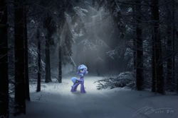 Size: 3000x2000 | Tagged: safe, artist:musical ray, imported from derpibooru, princess luna, alicorn, pony, female, forest, high res, looking up, real life background, s1 luna, snow, solo, winter