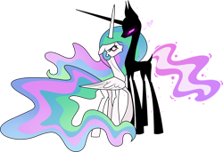 Size: 1280x873 | Tagged: safe, artist:helenosprime, imported from derpibooru, princess celestia, enderman, enderpony, pony, ambiguous gender, endermare, female, mare, minecraft, ponified, simple background, transparent background