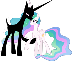 Size: 4500x3795 | Tagged: safe, artist:helenosprime, imported from derpibooru, princess celestia, enderman, enderpony, pony, ambiguous gender, endermare, female, mare, minecraft, ponified, simple background, transparent background