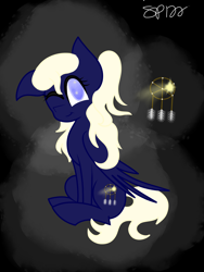 Size: 2448x3264 | Tagged: safe, artist:skypaw122, imported from derpibooru, oc, oc only, pegasus, pony, high res, one eye closed, pegasus oc, smiling, solo, wings, wink