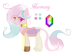 Size: 1692x1224 | Tagged: safe, artist:aonairfaol, imported from derpibooru, oc, oc only, oc:harmony (aonairfaol), draconequus, base used, draconequus oc, female, magical discordian spawn, offspring, parent:discord, reference sheet, simple background, smiling, solo, white background