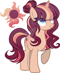 Size: 1280x1578 | Tagged: safe, artist:dayspringsentryyt, imported from derpibooru, oc, oc only, pony, unicorn, female, horn, magical lesbian spawn, mare, obtrusive watermark, offspring, parent:sunset shimmer, parent:twilight sparkle, parents:sunsetsparkle, raised hoof, simple background, smiling, solo, transparent background, unicorn oc, watermark