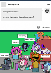 Size: 1168x1666 | Tagged: safe, imported from derpibooru, oc, bat pony, earth pony, pegasus, pony, unicorn, ask, ask ponys gamer club, tumblr