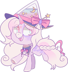Size: 2564x2741 | Tagged: safe, artist:jetjetj, imported from derpibooru, oc, oc only, oc:lunaris stellar, pony, unicorn, chibi, female, hat, high res, mare, simple background, solo, transparent background, witch hat