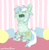 Size: 482x493 | Tagged: safe, artist:vomitcauldron, lyra heartstrings, pony, unicorn, clothes, drawthread, eyes closed, female, horn, mare, open mouth, pajamas, pillow, shirt, slippers, solo, stretching, waifu, yawn