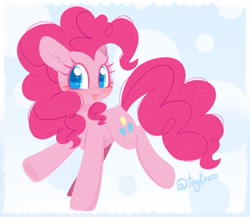 Size: 2048x1781 | Tagged: safe, artist:tinykiru, imported from derpibooru, pinkie pie, earth pony, pony, :3, :p, abstract background, cheek fluff, colored pupils, cute, diapinkes, ear fluff, female, heart eyes, mare, solo, tongue out, wingding eyes