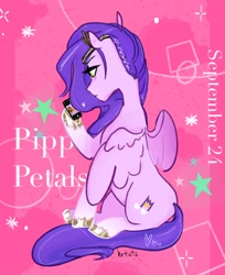 Size: 1178x1442 | Tagged: safe, artist:hotots, imported from derpibooru, pipp petals, pegasus, pony, adorapipp, cute, female, g5, my little pony: a new generation, phone, solo