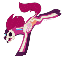 Size: 1100x1000 | Tagged: safe, artist:enigmadoodles, imported from derpibooru, tempest shadow, pony, bone, dissectibles, freeny's hidden dissectibles, organs, simple background, skeleton, solo, transparent background