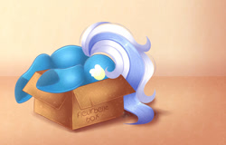 Size: 1116x716 | Tagged: safe, artist:emyart18, imported from derpibooru, oc, oc only, oc:fleurbelle, alicorn, pony, alicorn oc, box, butt, female, large butt, mare, plot, pony in a box, solo