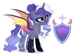 Size: 1800x1340 | Tagged: safe, artist:gihhbloonde, imported from derpibooru, oc, oc only, bat pony, pony, base used, clothes, colored wings, female, gradient wings, mare, offspring, parent:night guard, parent:starlight glimmer, simple background, socks, solo, starry wings, transparent background, wings